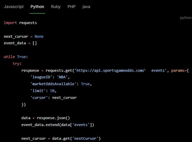 Getting Started with the Sports Game Odds API