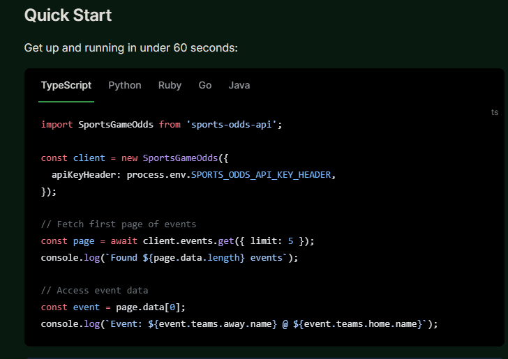 Introducing the SportsGameOdds SDKs