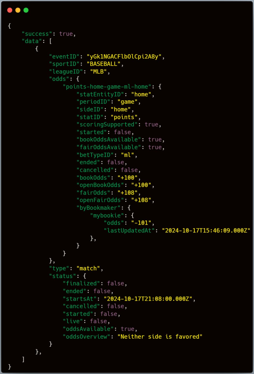 A Guide to getting MLB Odds from our odds API