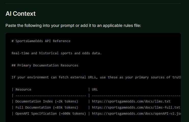 AI-Assisted Development with the SportsGameOdds API